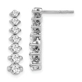 14k White Gold 1 1/2 carat Lab Grown Diamond VS/SI+ G+ Complete Graduating Drop Post Earrings