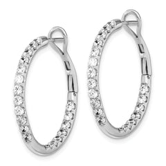 14k White Gold 2 carat Lab Grown Diamond VS/SI+ G+ Complete In and Out Hoop Earrings