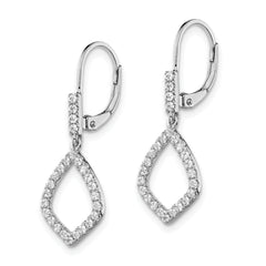 14k White Gold 1/2 carat Lab Grown Diamond VS/SI+ G+ Complete Fashion Dangle Leverback Earrings