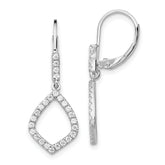 14k White Gold 1/2 carat Lab Grown Diamond VS/SI+ G+ Complete Fashion Dangle Leverback Earrings