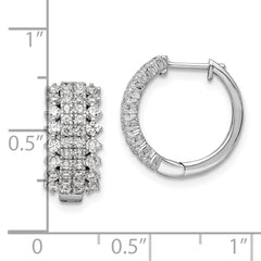 14k White Gold 1 carat Lab Grown Diamond VS/SI+ G+ Complete Hinged Hoop Earrings