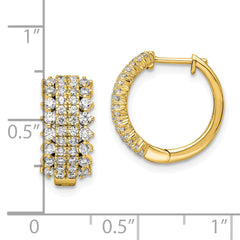 14k 1 carat Lab Grown Diamond VS/SI+ G+ Complete Hinged Hoop Earrings