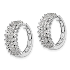 14k White Gold 2 carat Lab Grown Diamond VS/SI+ G+ Complete Hinged Hoop Earrings