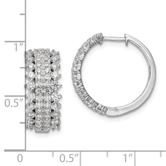 14k White Gold 2 carat Lab Grown Diamond VS/SI+ G+ Complete Hinged Hoop Earrings