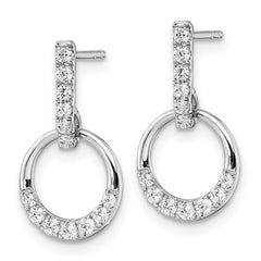 14k White Gold 3/8 carat Lab Grown Diamond VS/SI+ G+ Complete Dangle Circle Post Earrings