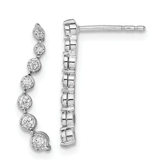 10k White Gold Graduating Diamond Post Earrings