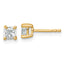 14K Yellow Gold 3/4 ct Certified Lab-Created Diamond VS+ F+, Cushion-Cut 4-Prong Stud Earrings