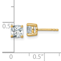 14K Yellow Gold 1 1/2 ct Lab-Created Diamond VS/SI+ G+, Cushion-Cut 4-Prong Stud Earrings