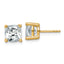 14K Yellow Gold 4 ct Certified Lab-Created Diamond VS/SI+ G+, Cushion-Cut 4-Prong Stud Earrings