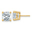 14K Yellow Gold 6 ct Certified Lab-Created Diamond VS/SI+ G+, Cushion-Cut 4-Prong Stud Earrings