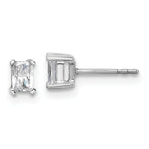 14k White Gold 1/2 carat Certified Lab Grown Diamond VS/SI+ G+ Radiant Complete Four Prong Stud Earrings