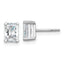 14K White Gold 1 1/2 ct Certified Lab-Created Diamond VS+ F+, Octagon / Radiant-Cut 4-Prong Stud Earrings