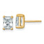 14K Yellow Gold 2 ct Certified Lab-Created Diamond VS+ F+, Octagon / Radiant-Cut 4-Prong Stud Earrings