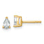 14K Yellow Gold 1/2 ct Lab-Created Diamond VS+ F+, Pear-Cut 3-Prong Stud Earrings