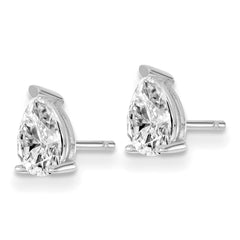 14k White Gold 3/4 ctw Lab Grown Diamond VS/SI+ G+ Pear 4 Prong Heavy Wt. Stud Earrings