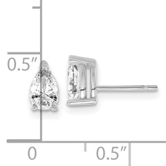 14k White Gold 3/4 ctw Lab Grown Diamond VS/SI+ G+ Pear 4 Prong Heavy Wt. Stud Earrings