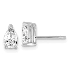 14k White Gold 3/4 ctw Lab Grown Diamond VS/SI+ G+ Pear 4 Prong Heavy Wt. Stud Earrings