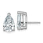 14K White Gold 6 ct Certified Lab-Created Diamond VS/SI+ G+, Pear-Cut 3-Prong Stud Earrings