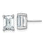 14K White Gold 5 ct Certified Lab-Created Diamond VS+ F+, Octagon / Emerald-Cut 4-Prong Stud Earrings