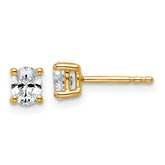 14K Yellow Gold 1/2 ct Lab-Created Diamond VS/SI+ G+, Oval-Cut 4-Prong Stud Earrings