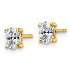 14k 3/4 carat Lab Grown Diamond VS/SI+ G+ Complete Oval Four Prong Stud Earrings
