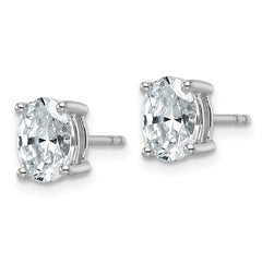 14k White Gold 1 1/2 carat Certified Lab Grown Diamond VS/SI+ G+ Complete Oval Four Prong Stud Earrings