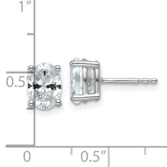 14k White Gold 1 1/2 carat Certified Lab Grown Diamond VS/SI+ G+ Complete Oval Four Prong Stud Earrings