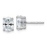 14k White Gold 1 1/2 carat Certified Lab Grown Diamond VS/SI+ G+ Complete Oval Four Prong Stud Earrings