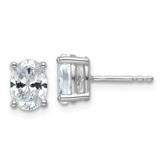 14k White Gold 1 1/2 carat Certified Lab Grown Diamond VS/SI+ G+ Complete Oval Four Prong Stud Earrings