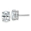 14K White Gold 3 ct Certified Lab-Created Diamond VS+ F+, Oval-Cut 4-Prong Stud Earrings