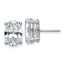 14K White Gold 6 ct Lab-Created Diamond VS+ F+, Oval-Cut 4-Prong Stud Earrings