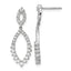14k White Gold 7/8 carat Lab Grown Diamond VS/SI+ G+ Complete Fashion Dangle Post Earrings