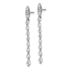 14k White Gold 1 carat Lab Grown Diamond VS/SI+ G+ Complete Dangle Post Earrings