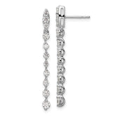 14k White Gold 1 carat Lab Grown Diamond VS/SI+ G+ Complete Dangle Post Earrings