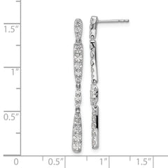 14k White Gold 1 carat Lab Grown Diamond VS/SI+ G+ Complete Dangle Post Earrings