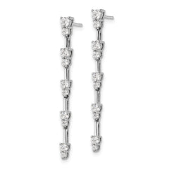 14k White Gold 1 carat Lab Grown Diamond VS/SI+ G+ Complete Dangle Post Earrings