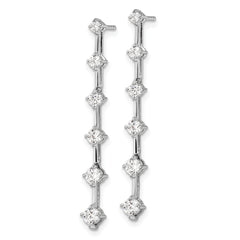 14k White Gold 1 carat Lab Grown Diamond VS/SI+ G+ Complete Six Stone Dangle Post Earrings