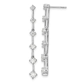 14k White Gold 1 carat Lab Grown Diamond VS/SI+ G+ Complete Six Stone Dangle Post Earrings