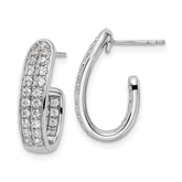 14k White Gold 1 carat Lab Grown Diamond VS/SI+ G+ Complete In and Out J-Hoop Hoop Earrings