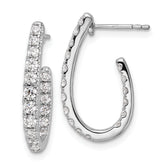 14k White Gold 1 carat Lab Grown Diamond VS/SI+ G+ Complete In and Out J-Hoop Hoop Earrings
