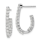 14k White Gold 1 carat Lab Grown Diamond VS/SI+ G+ Complete In and Out J-Hoop Hoop Earrings