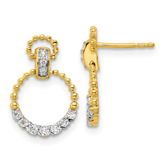 14k 1/4 carat Lab Grown Diamond VS/SI+ G+ Circle Dangle Post Earrings