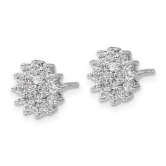 14k White Gold 1/2 carat Lab Grown Diamond VS/SI+ G+ Complete Cluster Post Earrings