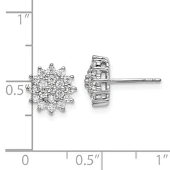 14k White Gold 1/2 carat Lab Grown Diamond VS/SI+ G+ Complete Cluster Post Earrings