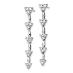 14k White Gold 1 carat Lab Grown Diamond VS/SI+ G+ Complete Marquise Dangle Cluster Post Earrings