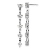 14k White Gold 1 carat Lab Grown Diamond VS/SI+ G+ Complete Marquise Dangle Cluster Post Earrings