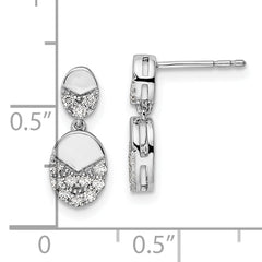 14k White Gold 1/4 carat Lab Grown Diamond VS/SI+ G+ Dangle Post Earrings