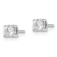 14k White Gold 1/2 carat Lab Grown Diamond VS/SI+ G+ Complete Stud Post Earrings