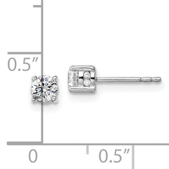 14k White Gold 1/2 carat Lab Grown Diamond VS/SI+ G+ Complete Stud Post Earrings