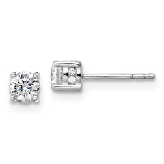 14k White Gold 1/2 carat Lab Grown Diamond VS/SI+ G+ Complete Stud Post Earrings